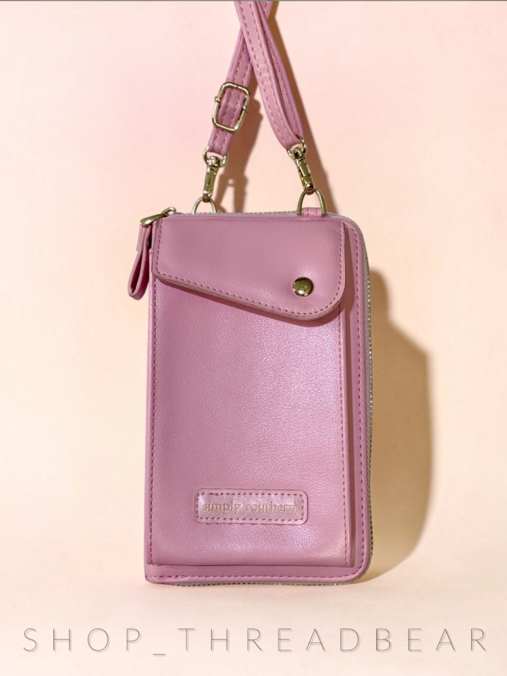★FREE!★ Simply Southern Bubblegum Pink & Gold Crossbody Cell Phone Purse | Bag
